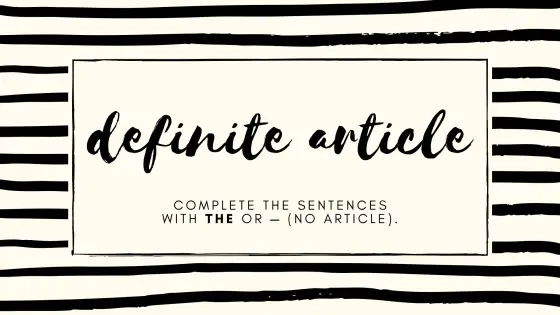 Definite article – the or zero? – cover