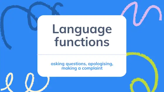 Language functions – questions, apologising, complaints – cover