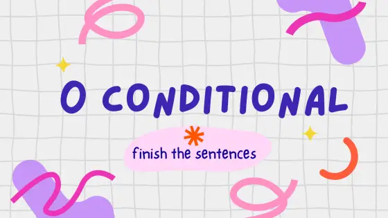Zero conditional – finishing the sentences – cover