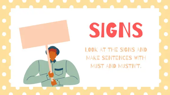 Signs – must/mustn't – cover