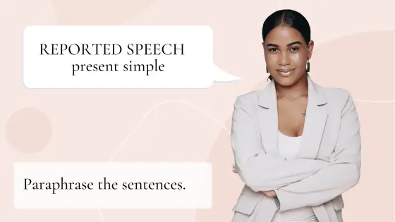 Reported speech – present simple – cover