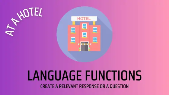 At a hotel – language functions – cover