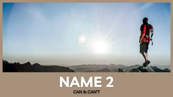 Name 2 – can and can't – cover