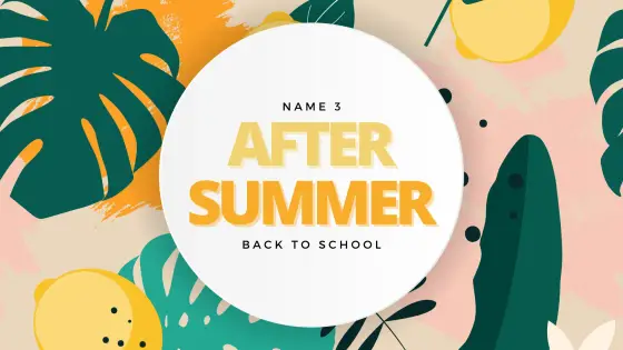 Name 3 – after summer break – cover