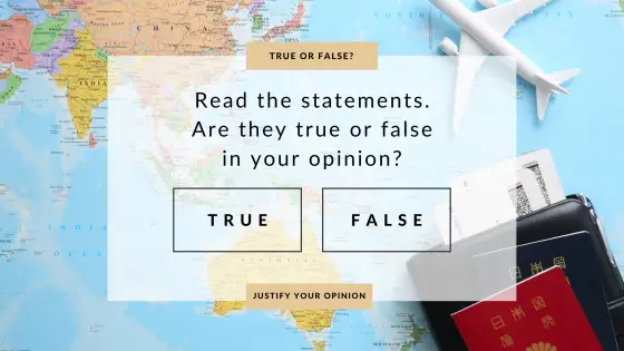 True or false? – travel experiences – cover