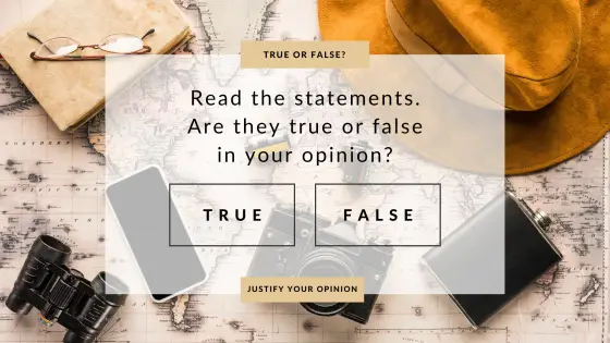 True or false? – travel experiences – cover