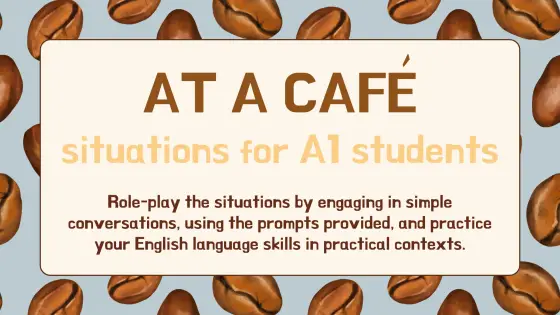 Situations for A1 – At a café – cover